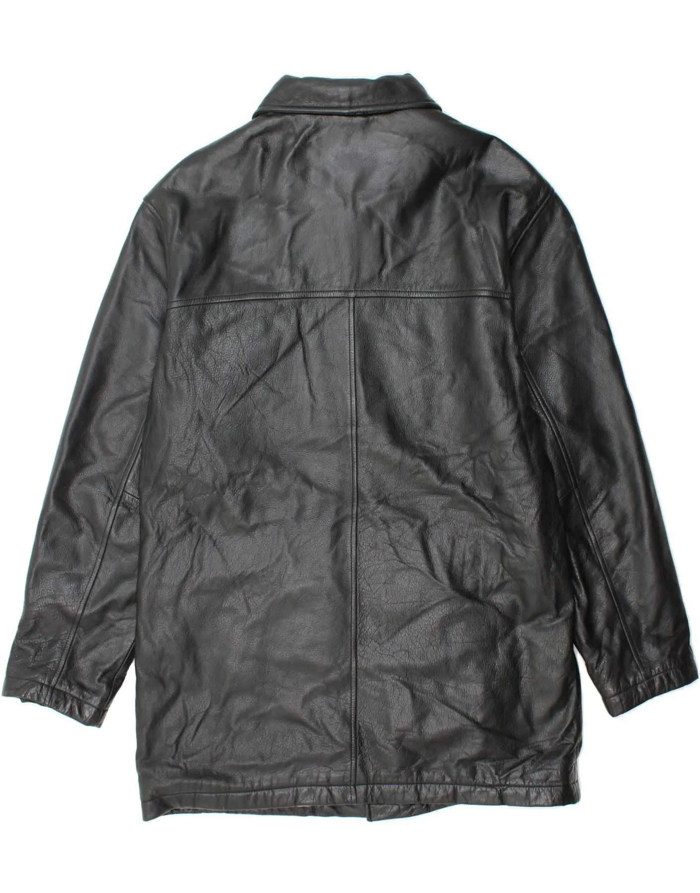 DOCKERS Mens Leather Jacket UK 38 Medium Black Leather