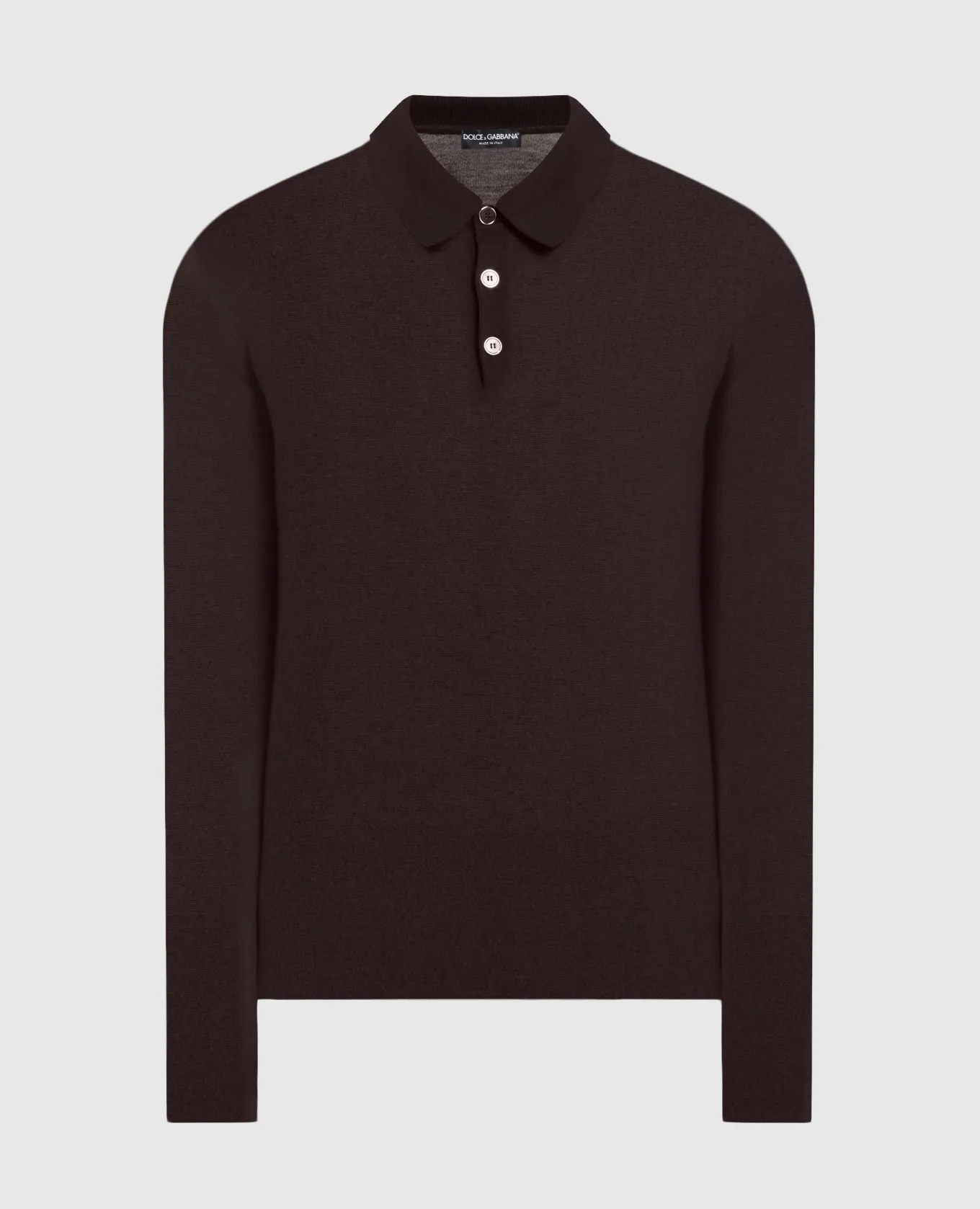 Dolce&Gabbana Polo in cashmere marrone scuro GX831TJAWTY