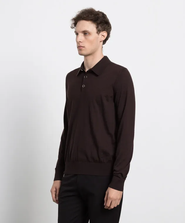 Dolce&Gabbana Polo in cashmere marrone scuro GX831TJAWTY
