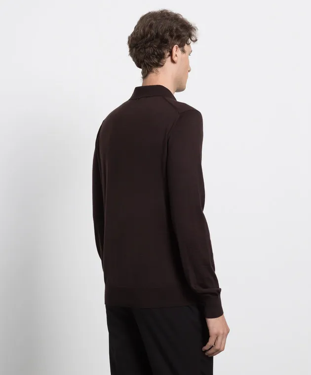 Dolce&Gabbana Polo in cashmere marrone scuro GX831TJAWTY