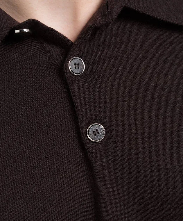 Dolce&Gabbana Polo in cashmere marrone scuro GX831TJAWTY