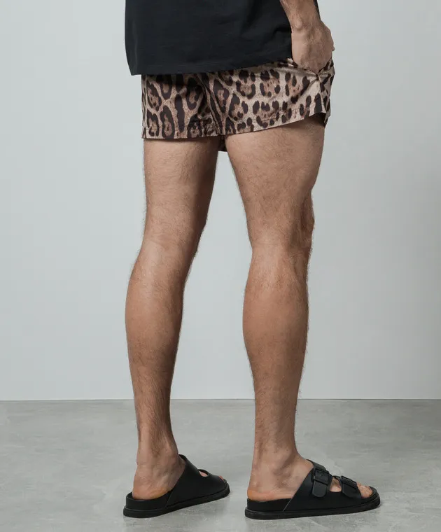 Dolce&Gabbana Shorts da bagno in stampa animalier con logo M4E46TONO07