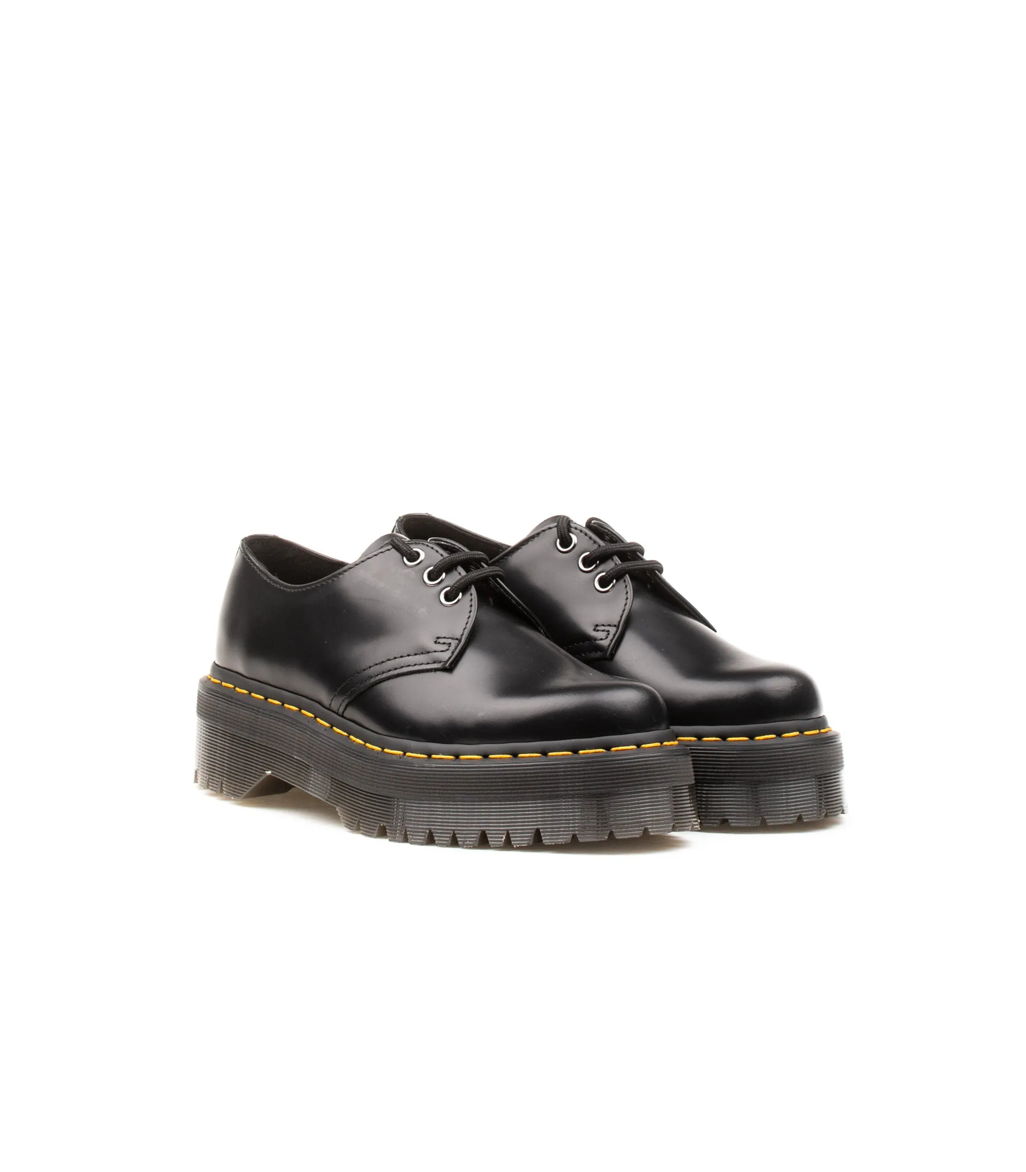 Dr. Martens 1461 Quad Polished Smooth Nero Donna