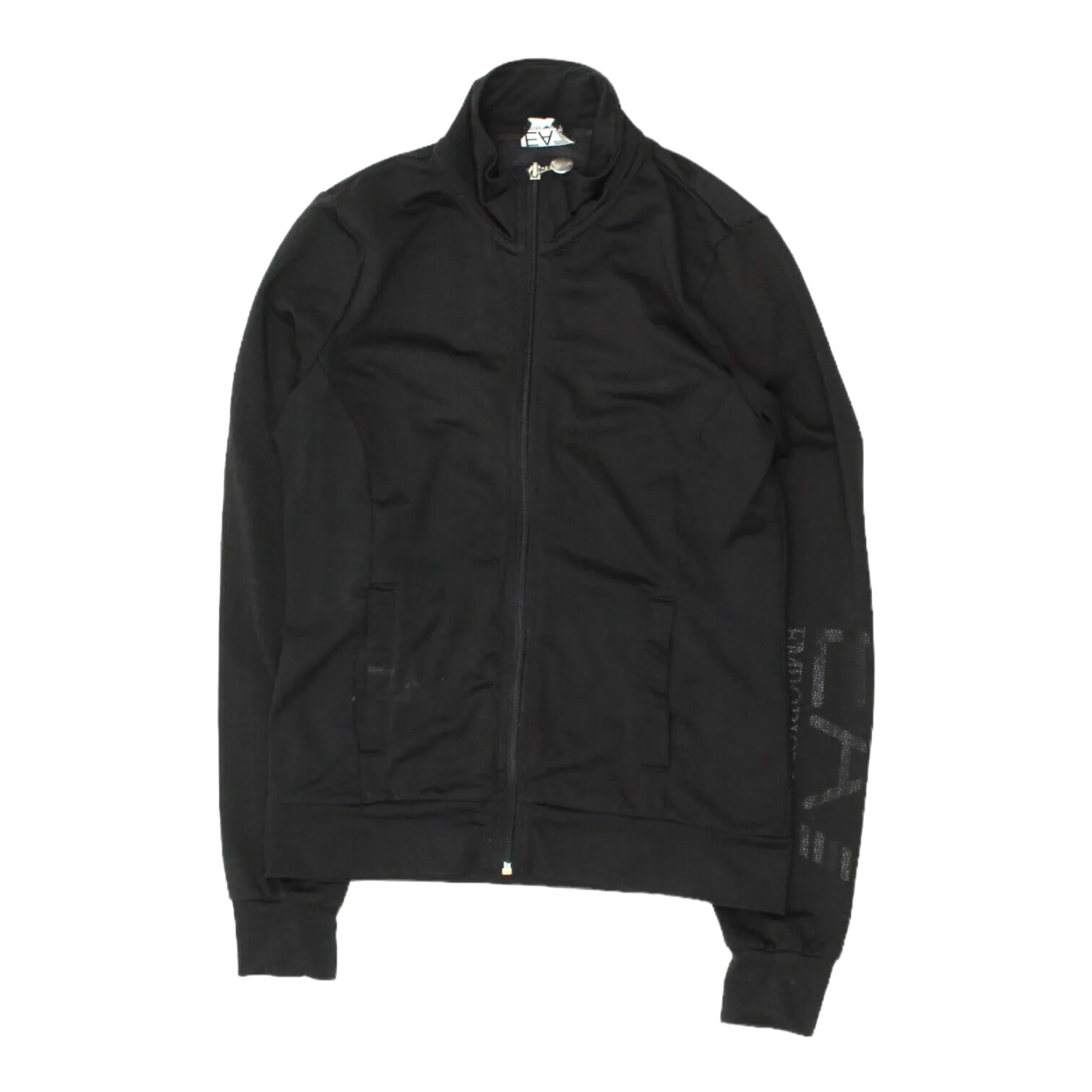 EA7 Emporio Armani Mens Black Track Jacket | Vintage Designer Lightweight VTG