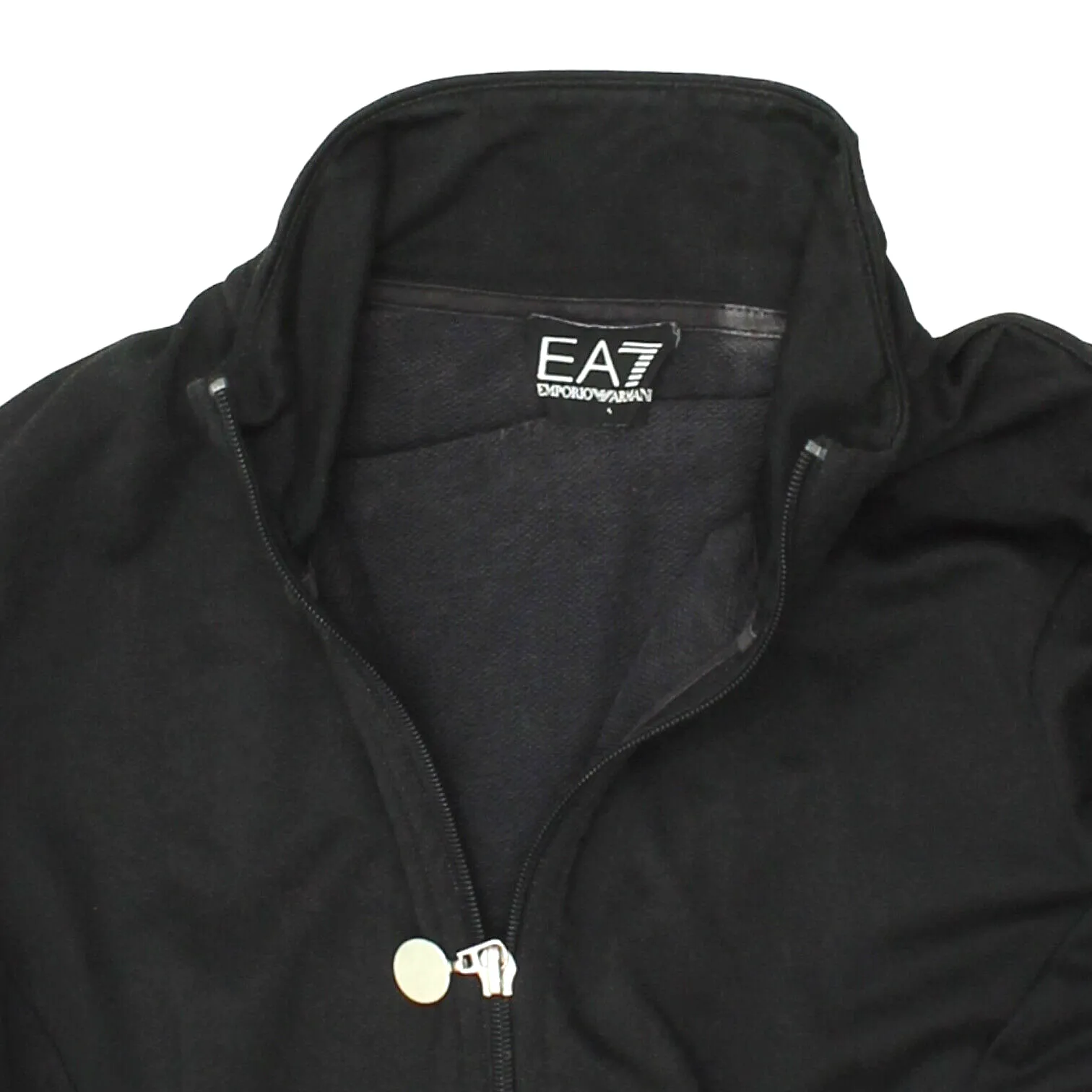 EA7 Emporio Armani Mens Black Track Jacket | Vintage Designer Lightweight VTG