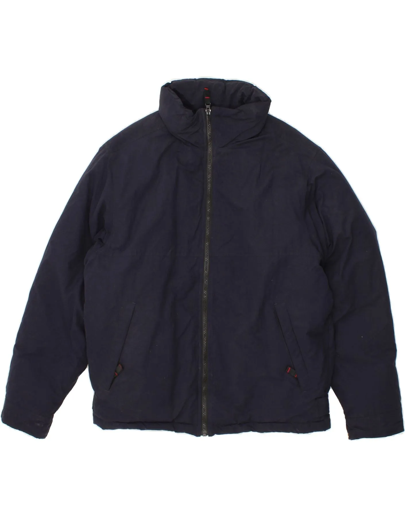EDDIE BAUER Mens Padded Jacket UK 38 Medium Navy Blue Nylon