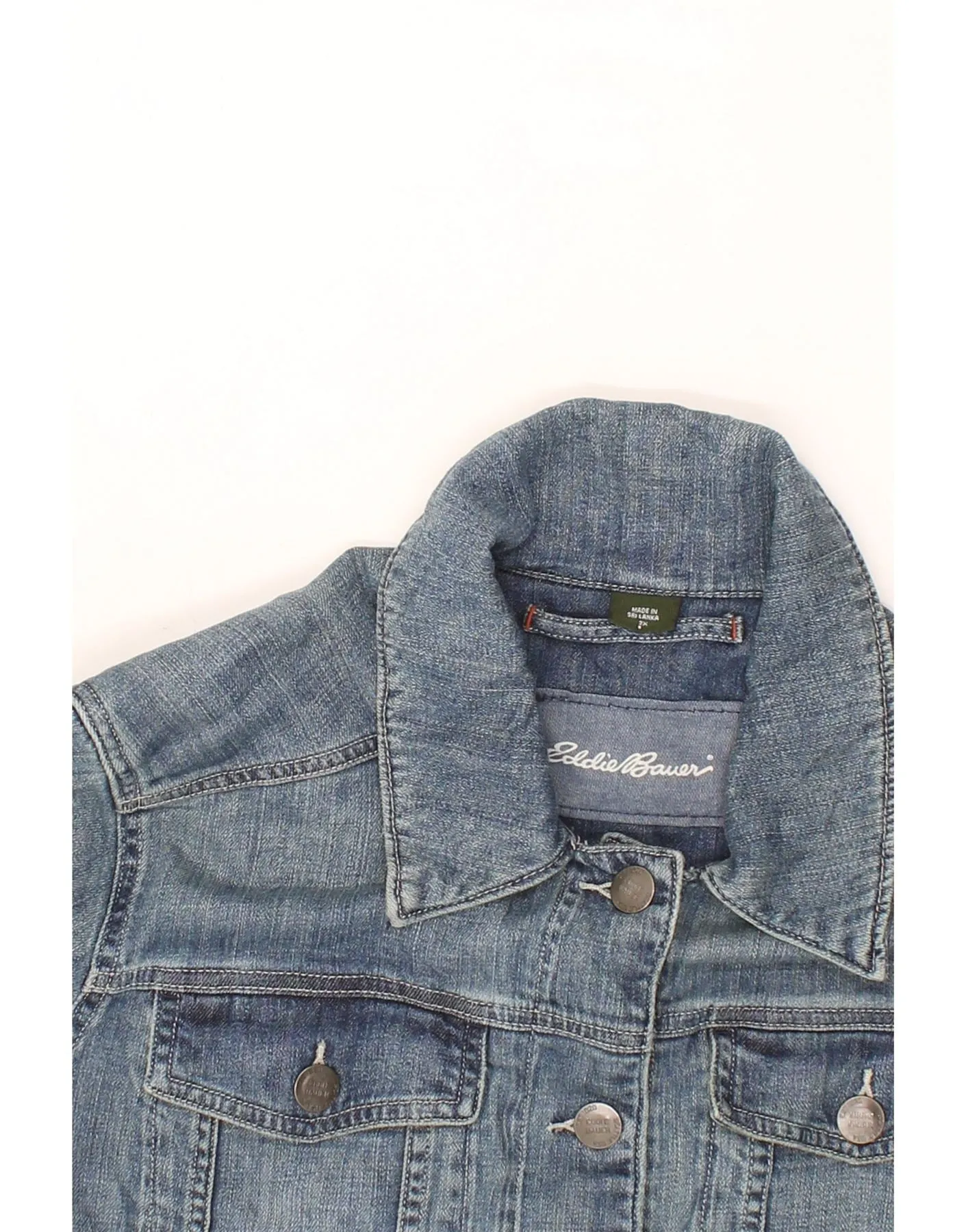 EDDIE BAUER Womens Denim Jacket UK 20 2XL Blue Cotton