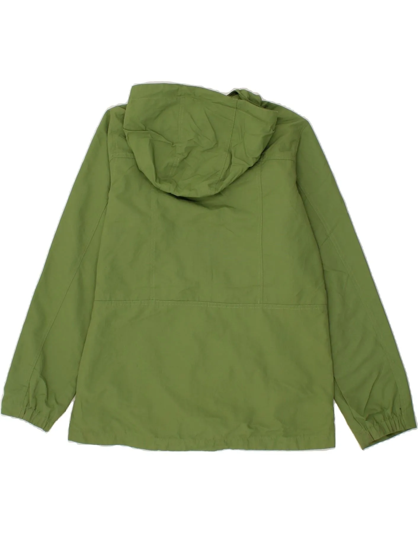 EDDIE BAUER Womens Hooded Rain Jacket UK 14 Medium Green Nylon