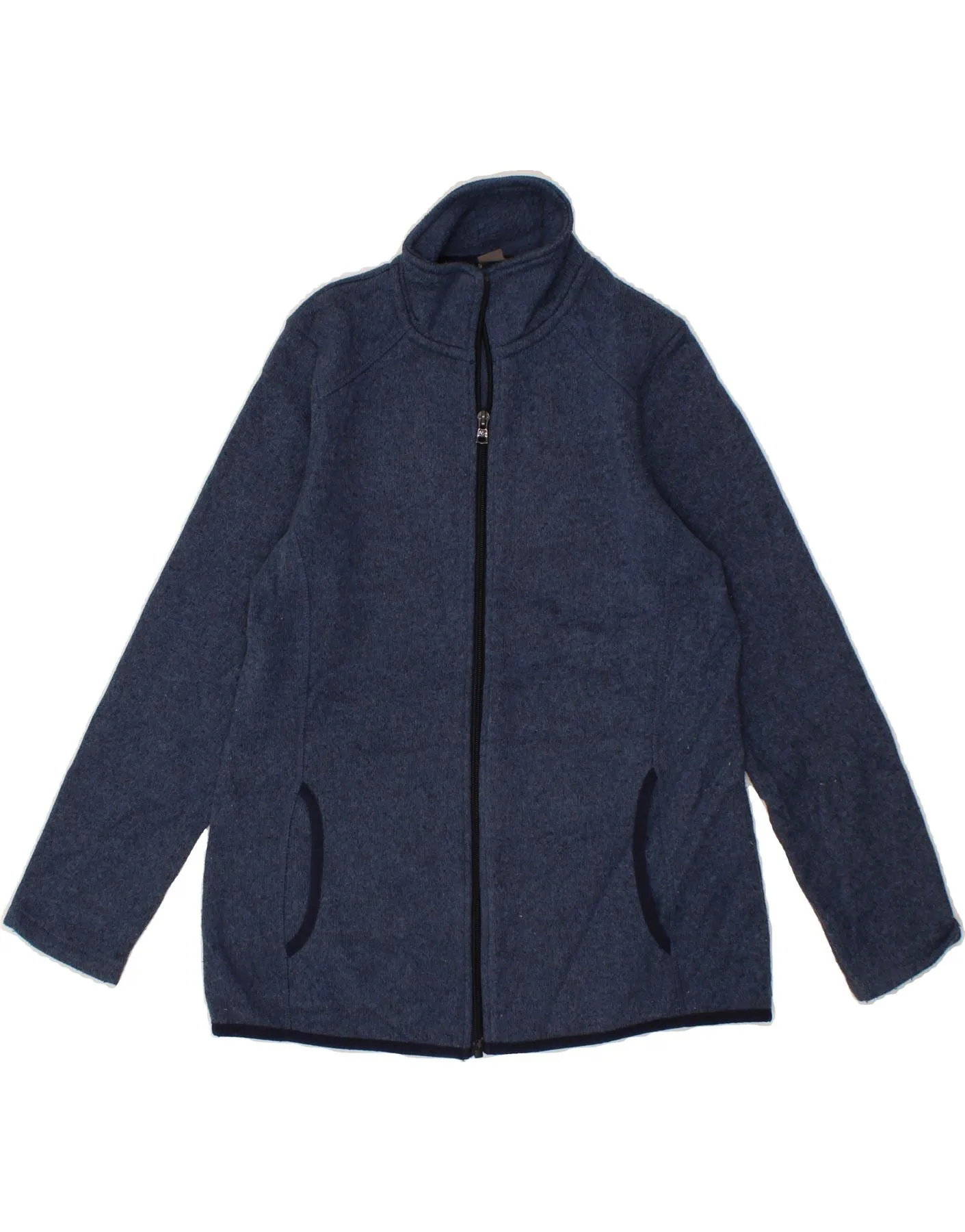 EDDIE BAUER Womens Tracksuit Top Jacket UK 10 Small Navy Blue Polyester
