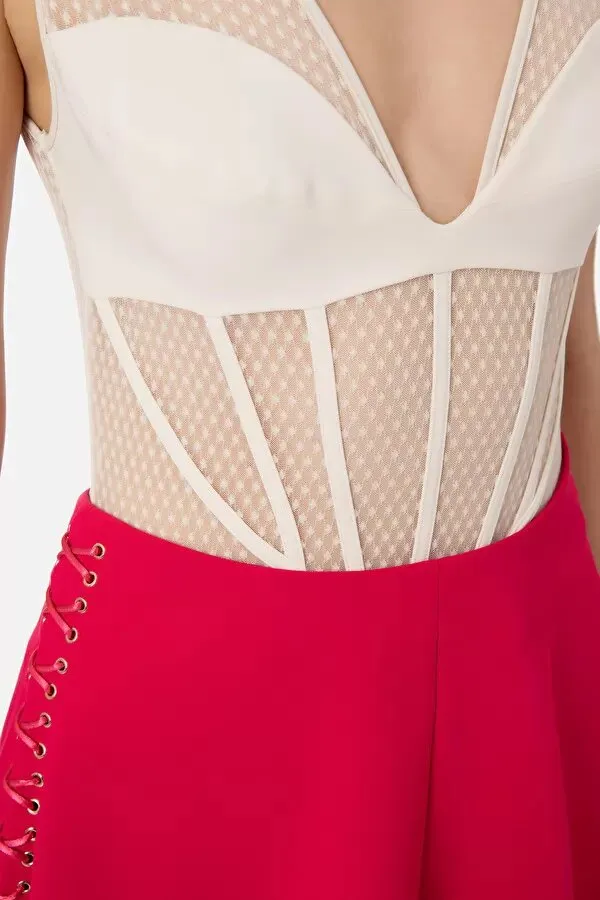 ELISABETTA FRANCHI Body ricamato con disegno bustier