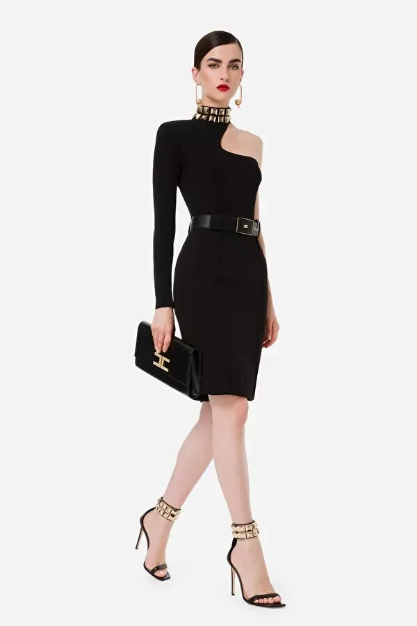 ELISABETTA FRANCHI Gonna longuette dettagli pitone