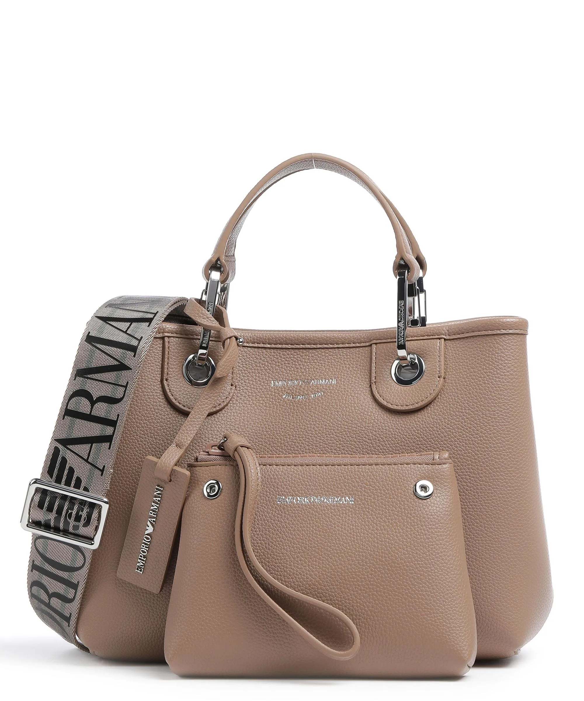  Emporio Armani My EA Borsa a mano pelle sintetica marrone chiaro  