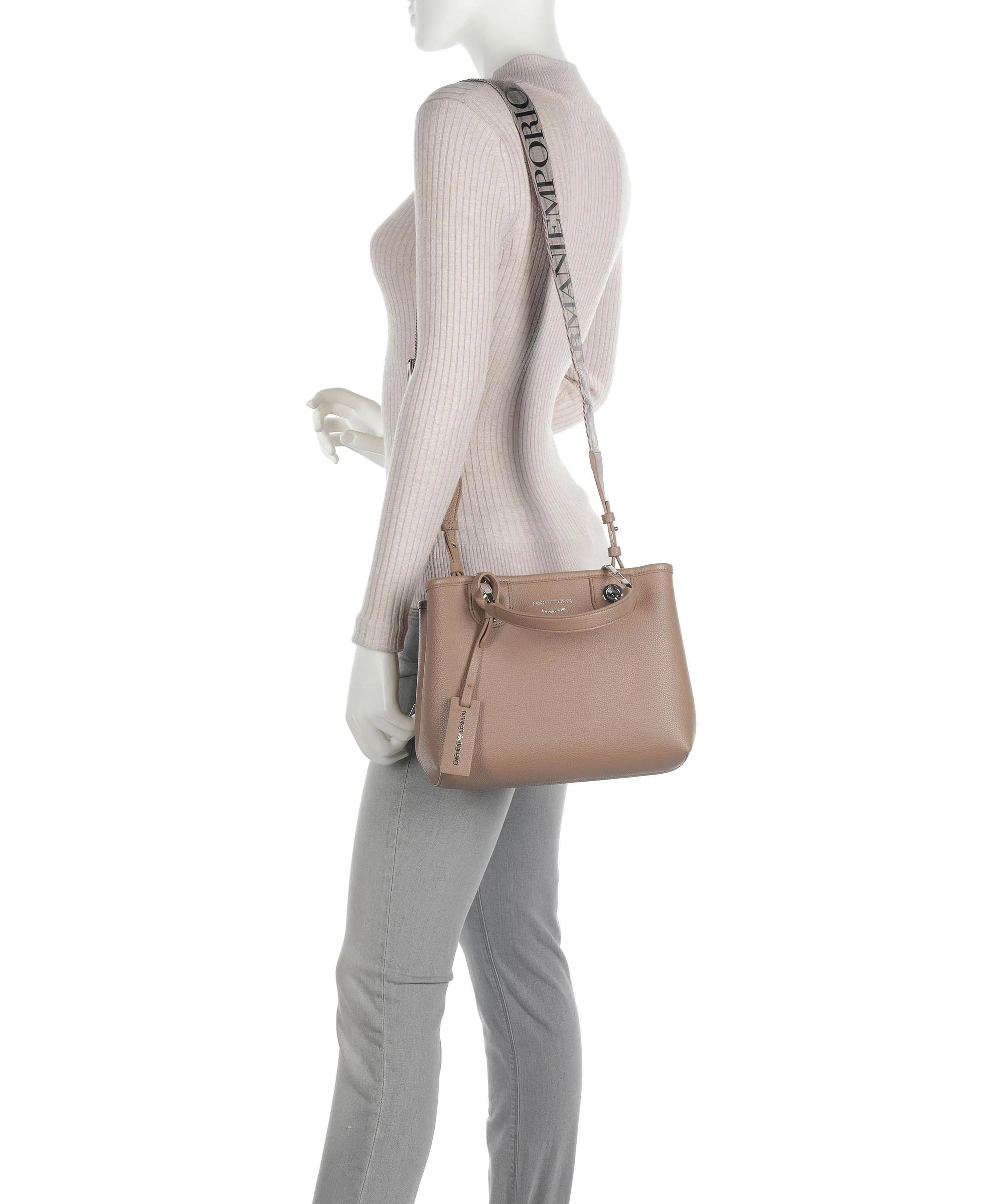  Emporio Armani My EA Borsa a mano pelle sintetica marrone chiaro  