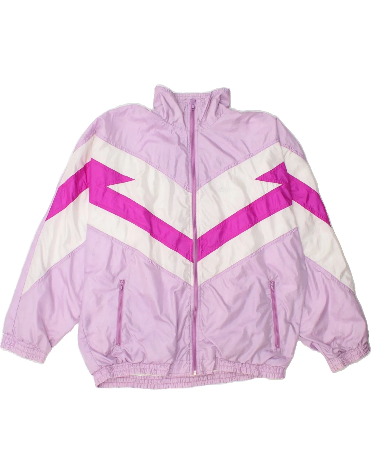 ETIREL Mens Tracksuit Top Jacket Medium Pink Colourblock Nylon