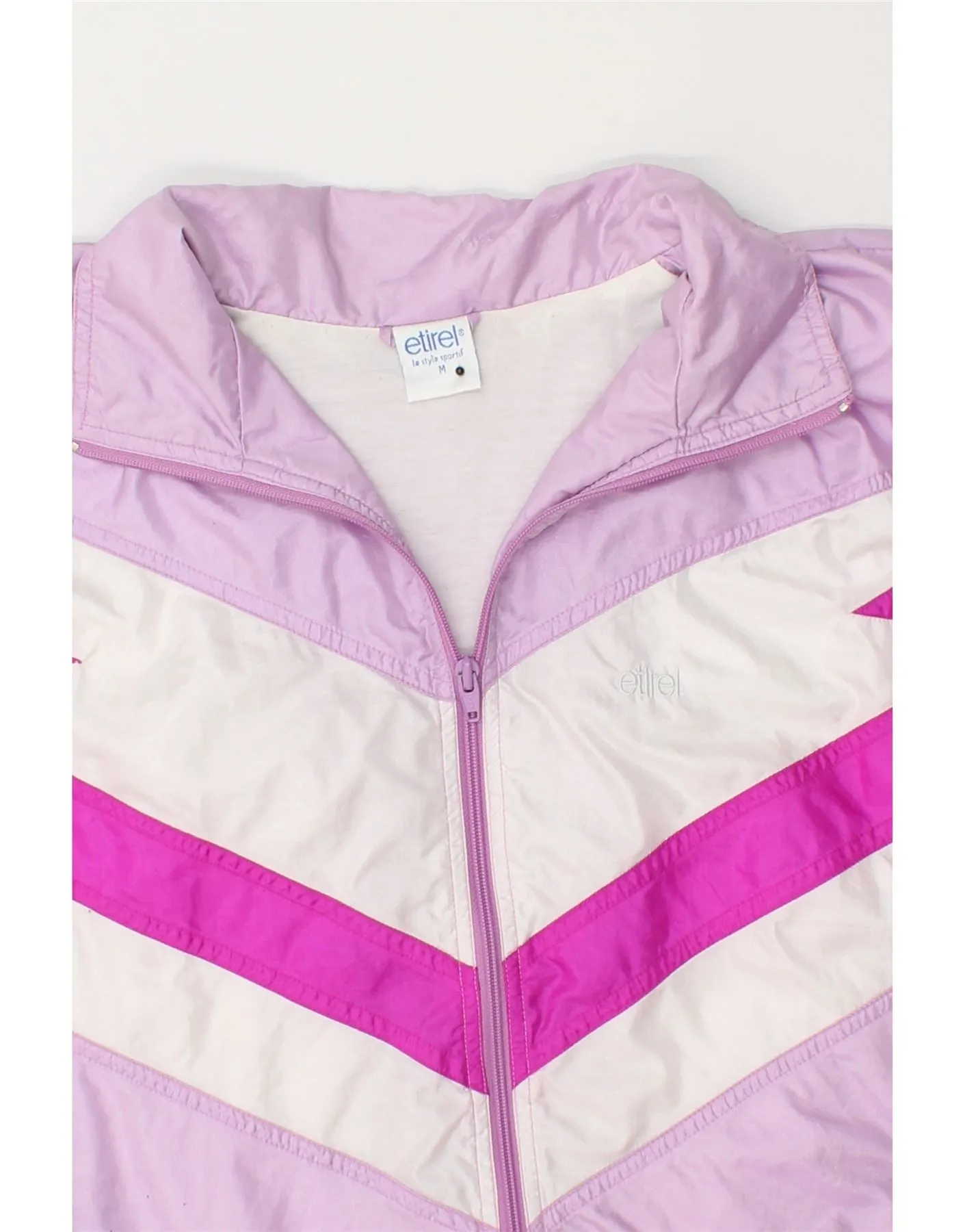 ETIREL Mens Tracksuit Top Jacket Medium Pink Colourblock Nylon