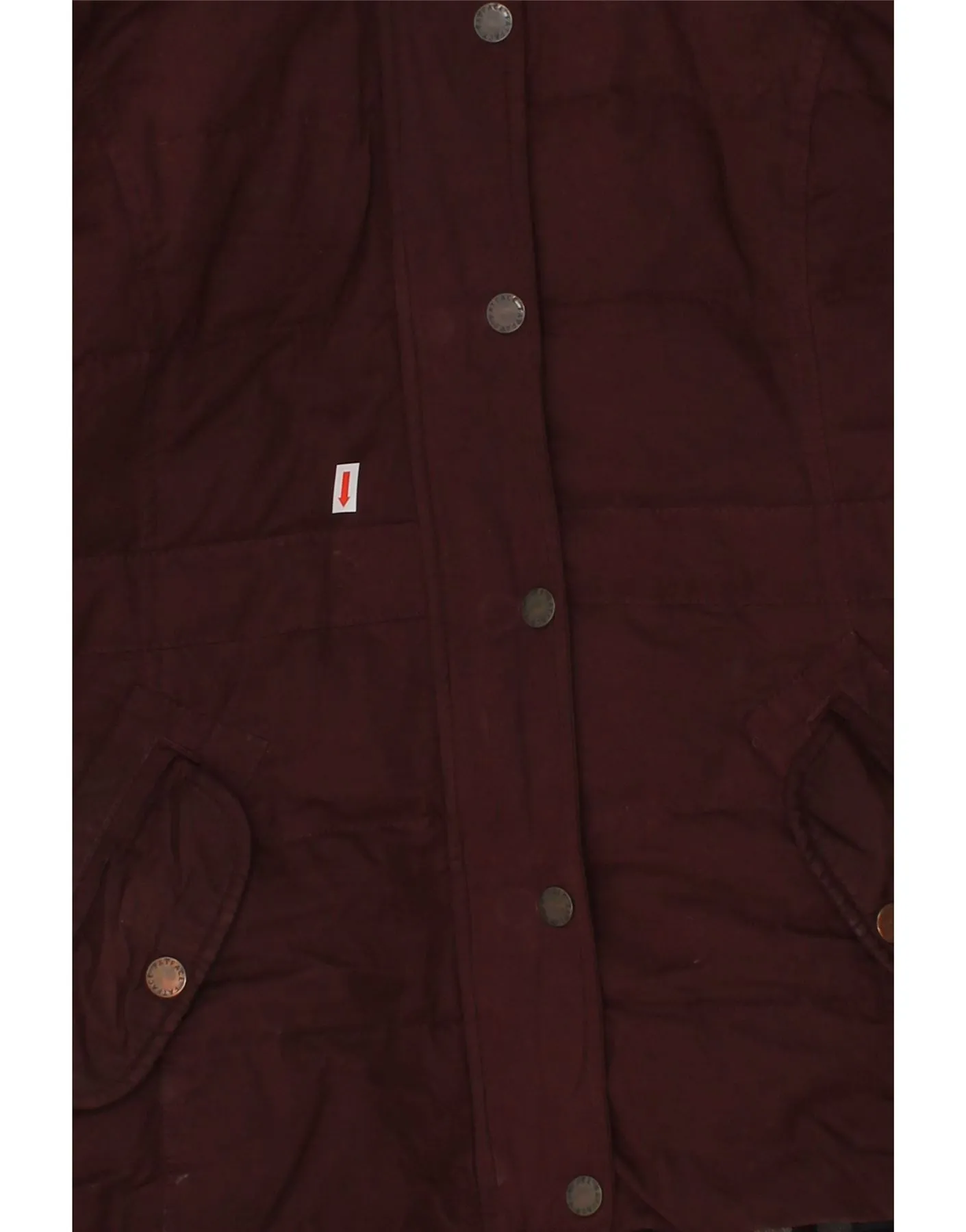FAT FACE Womens Hooded Padded Jacket UK 14 Large  Burgundy Polyester