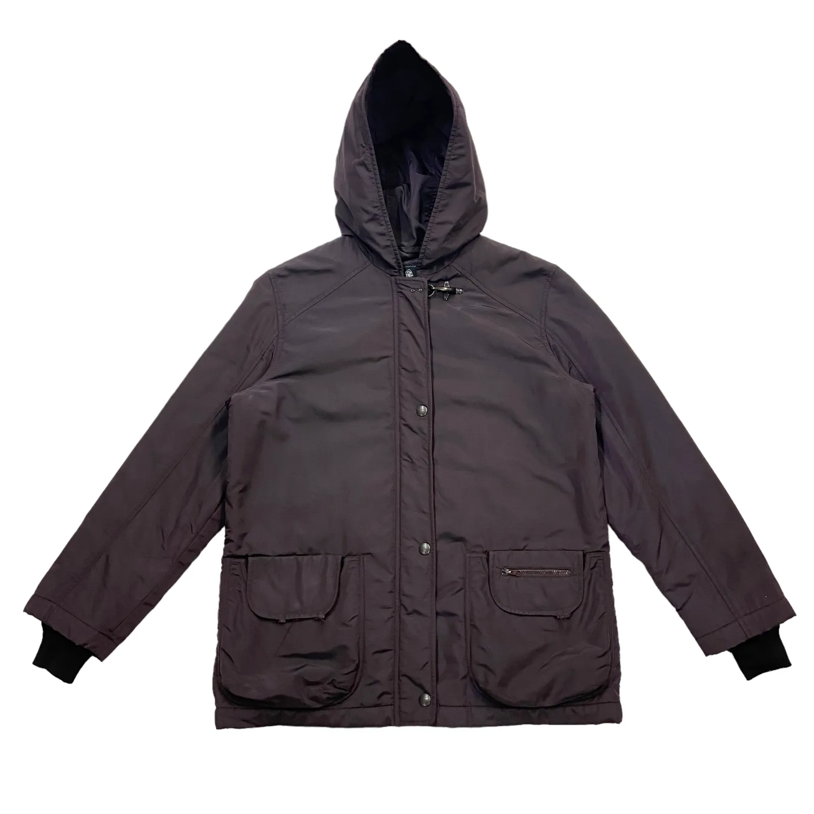 Fay Quilted Nylon Hoodie Coat | Vintage High End Luxury Burgundy Jacket VTG