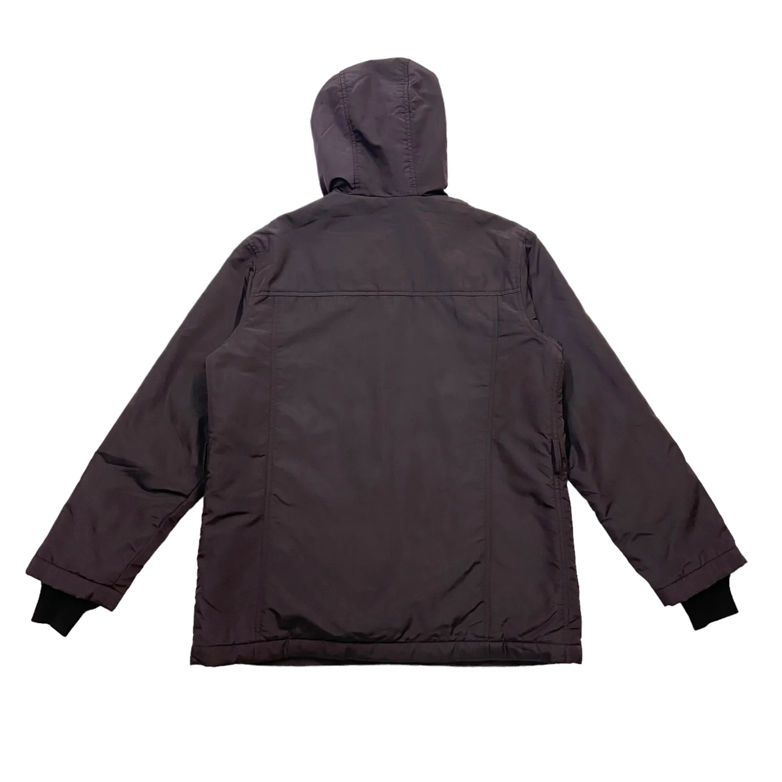 Fay Quilted Nylon Hoodie Coat | Vintage High End Luxury Burgundy Jacket VTG