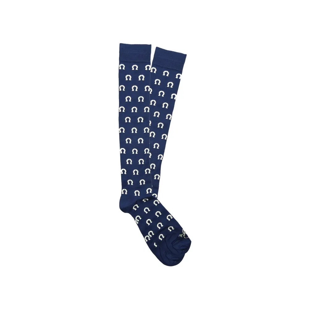 Fefè Napoli - Calzini Uomo Scaramantia Ferro Cavallo Blu - Calze - Handmade in Italy - Luxury Exclusive Collection