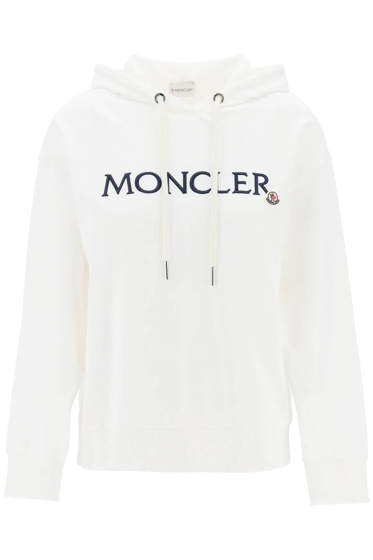 Felpa con cappuccio Moncler con logo ricamato