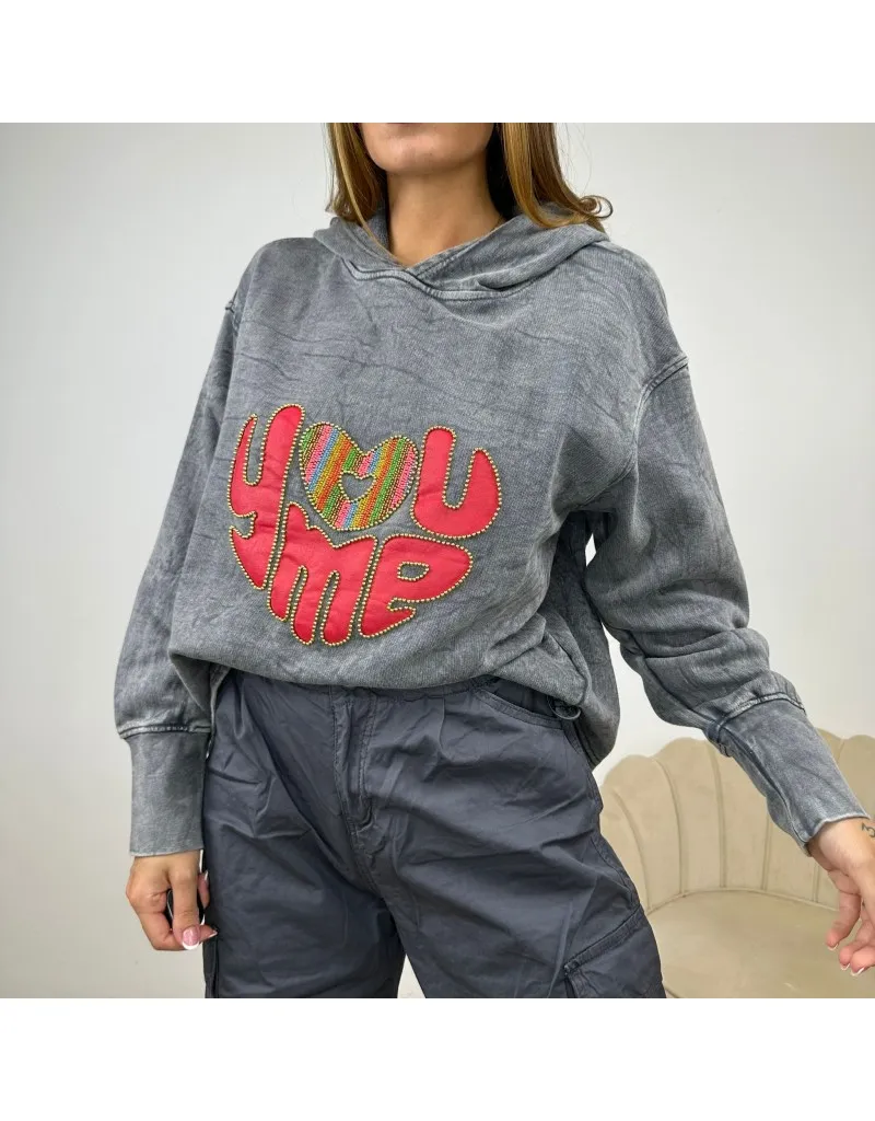 FELPA "YOU ME" GRIGIA