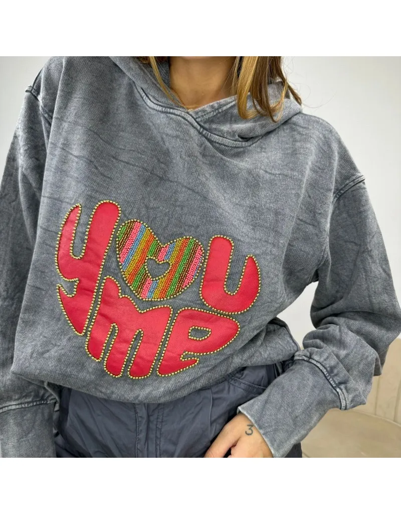 FELPA "YOU ME" GRIGIA
