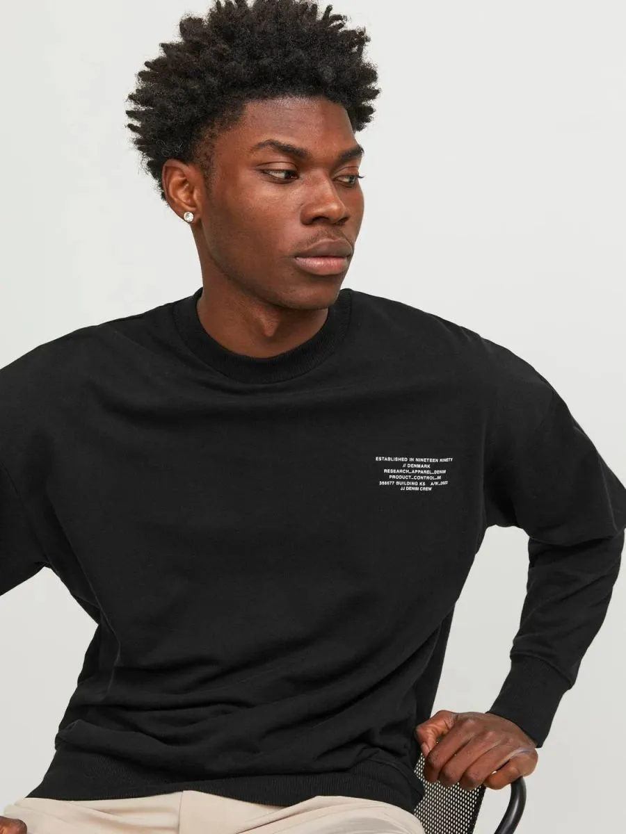 FELPA Uomo JACK&JONES 12250647 RILEY BLACK