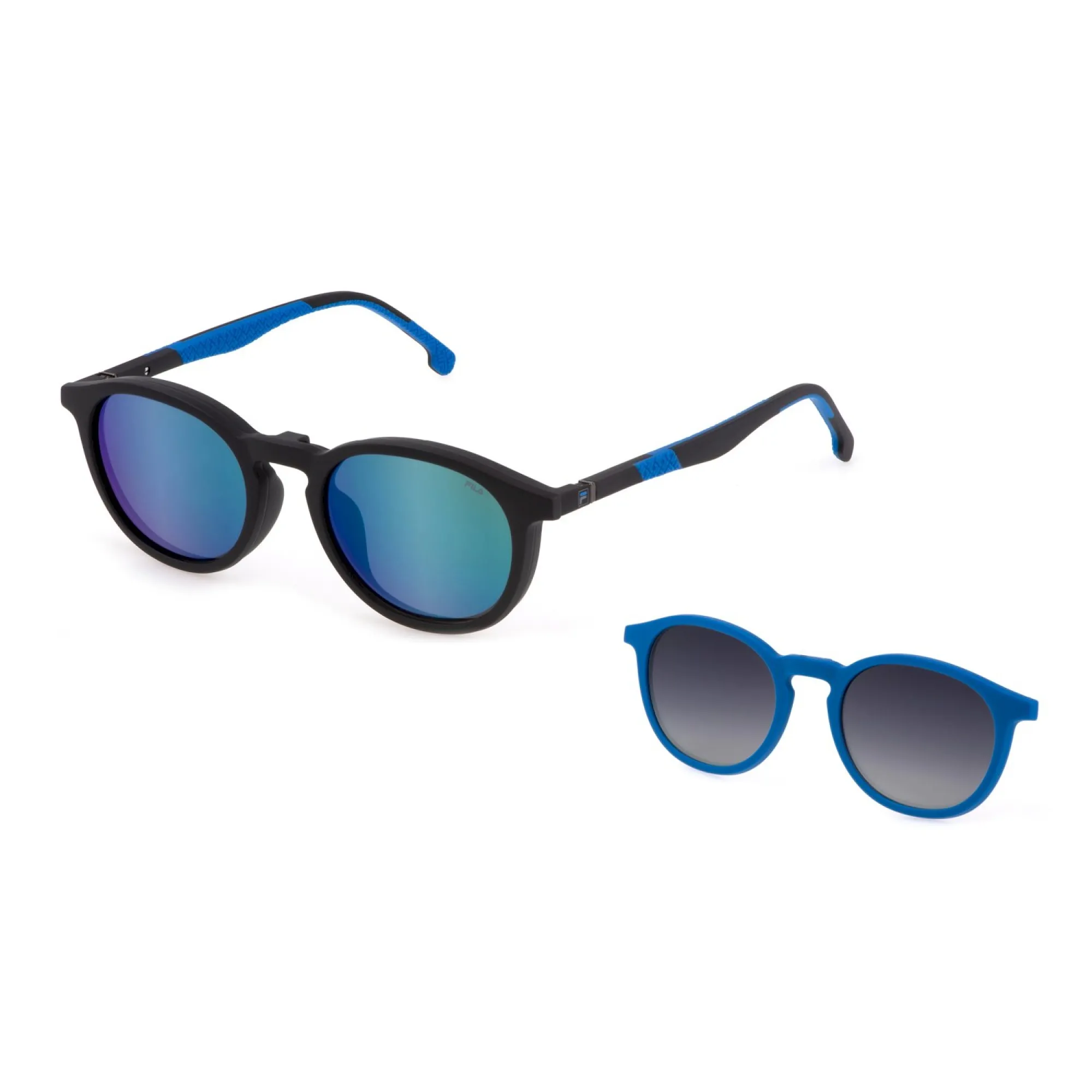   Fila UFI439 + Clip-on I41P Grigio Scuro Opaco | Occhiale Da Vista Uomo 