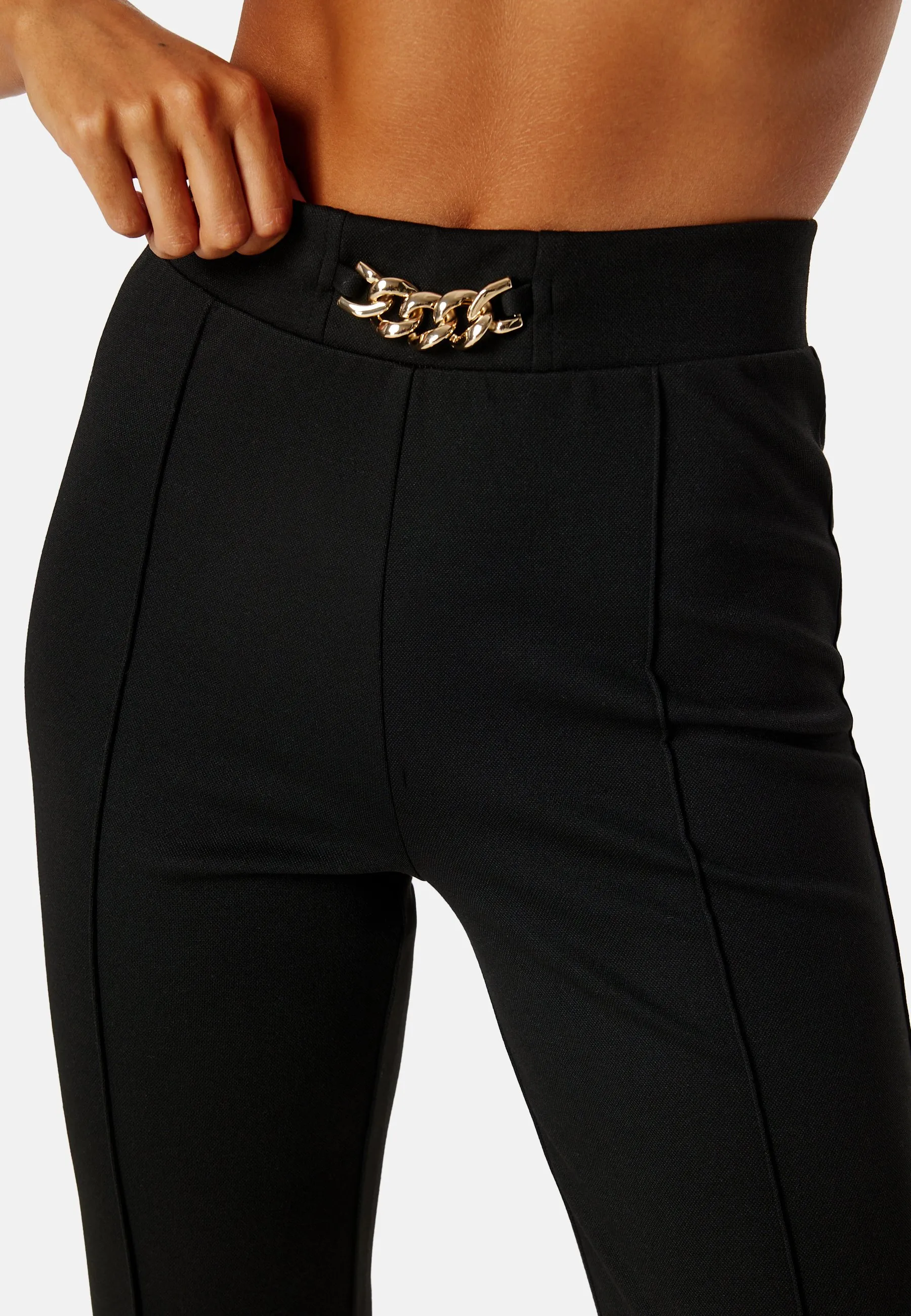 FLARED BELTED TROUSERS - Pantaloni