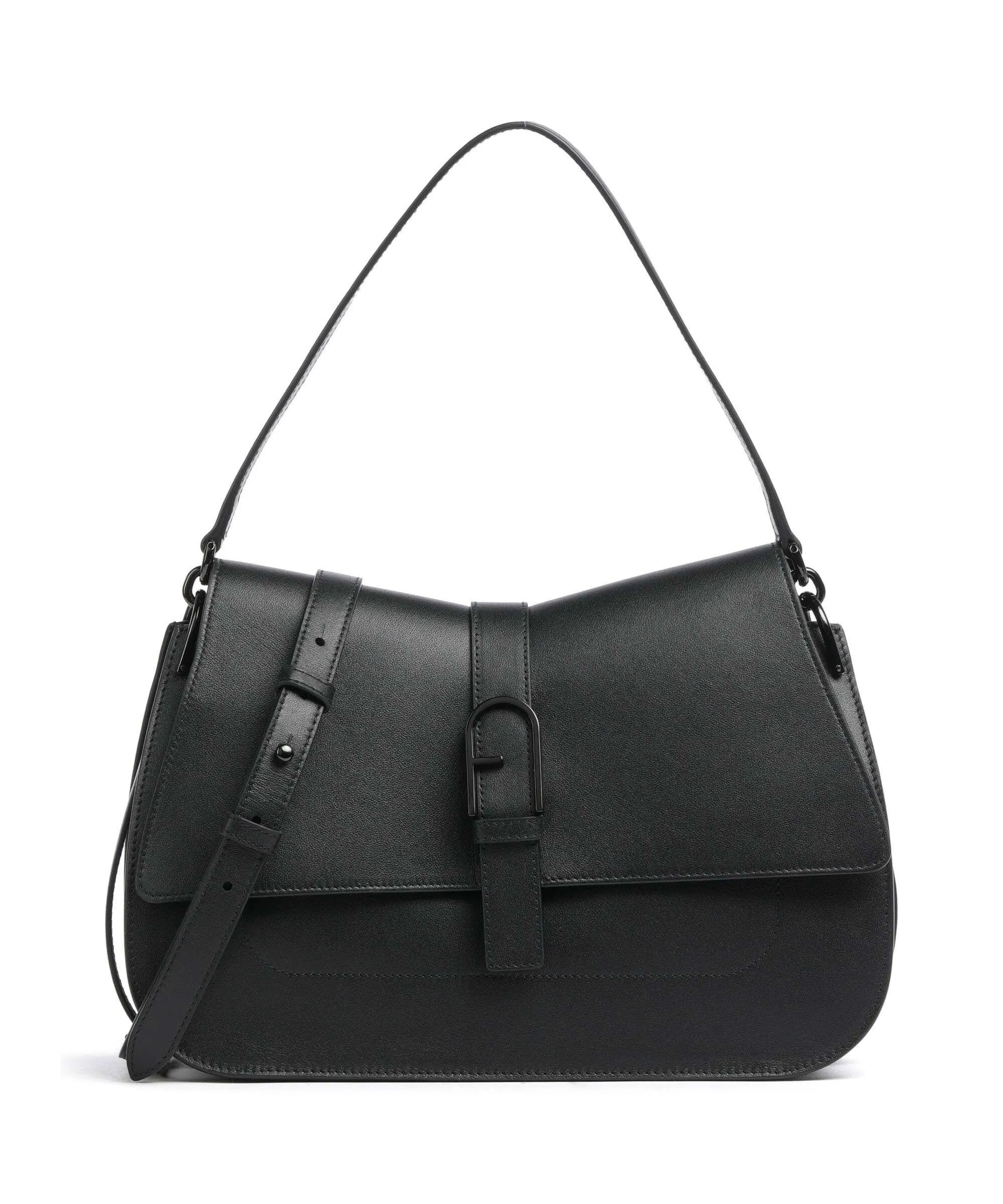  Furla Flow L Borsa a spalla pelle a grana fine nero  