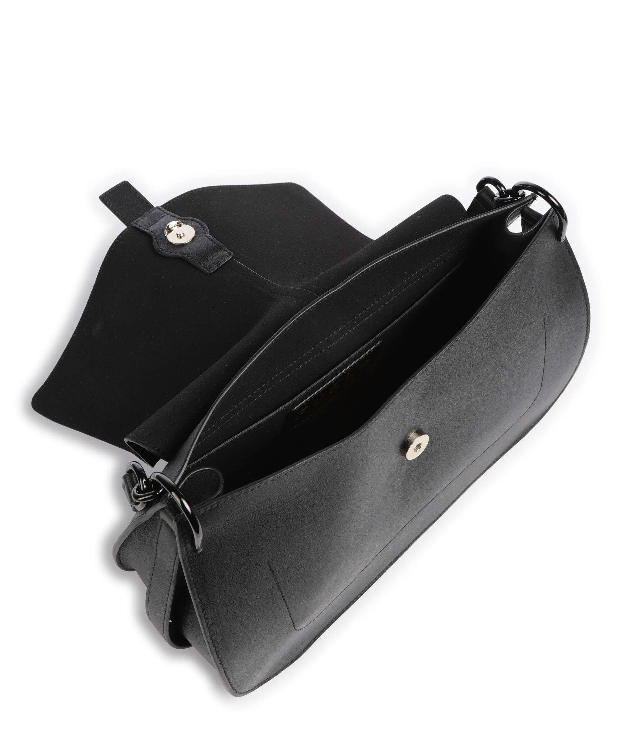  Furla Flow L Borsa a spalla pelle a grana fine nero  