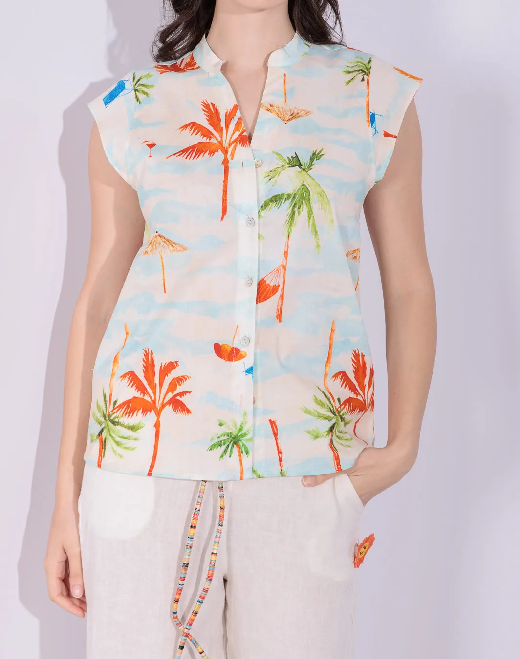 Garcia - Camicia in popeline stampato