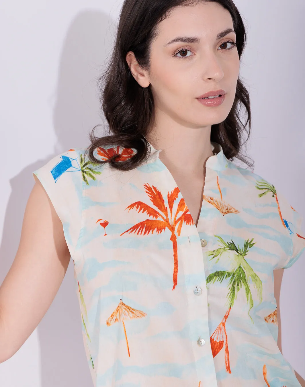 Garcia - Camicia in popeline stampato
