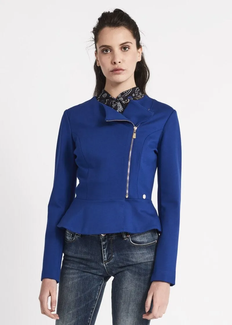 Giacca biker in viscosa stretch