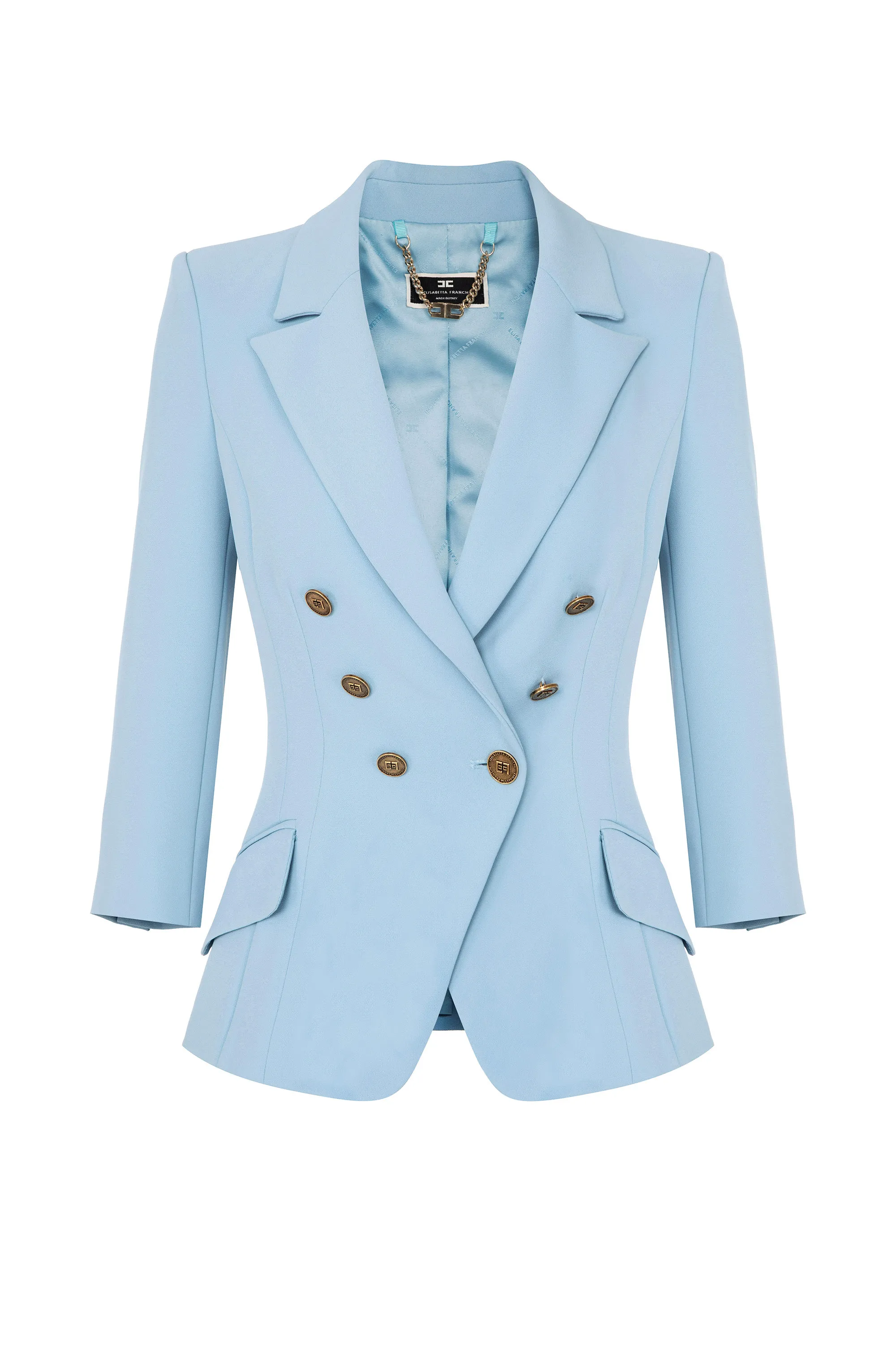 Giacca doppiopetto in doppio crepe stretch