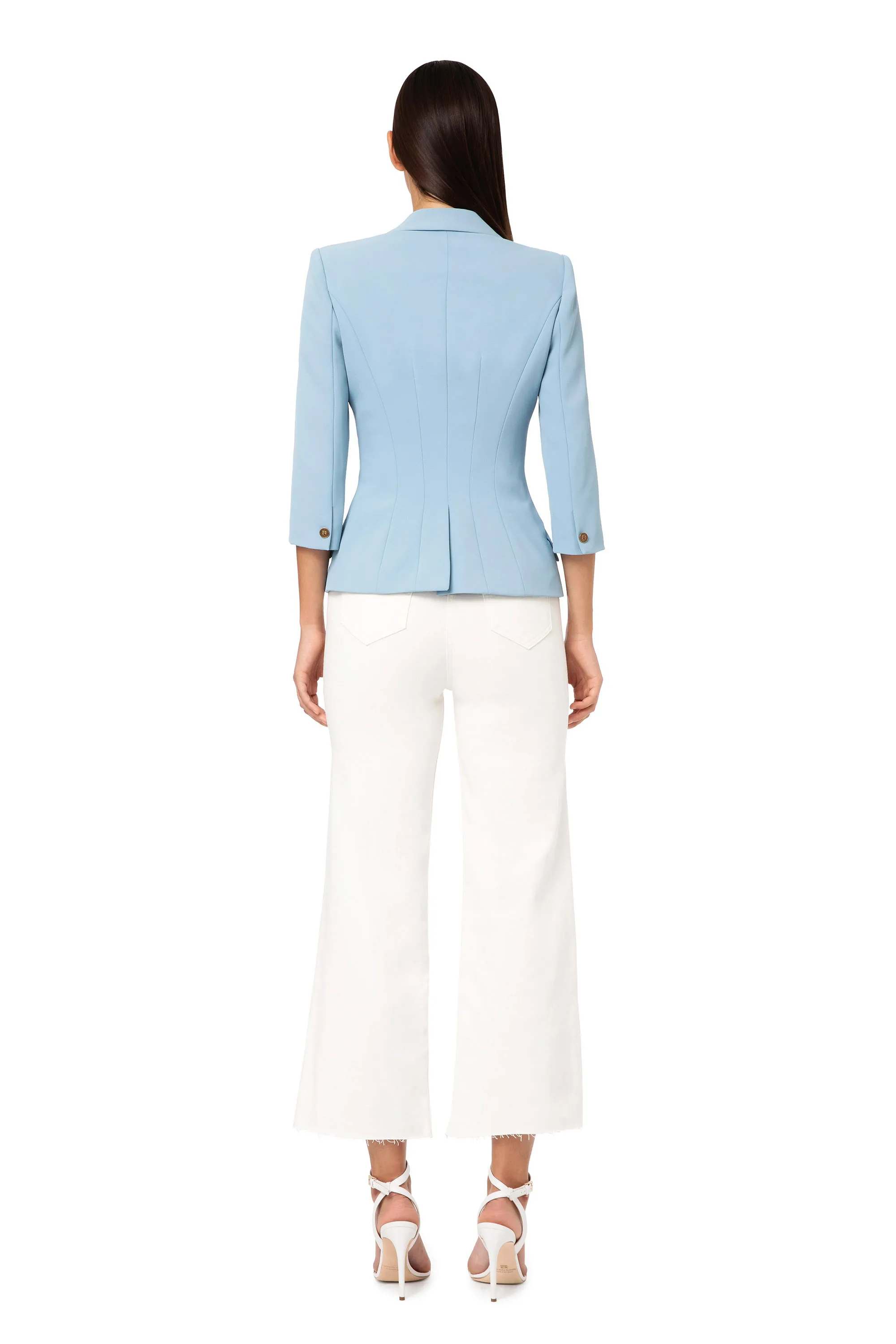 Giacca doppiopetto in doppio crepe stretch