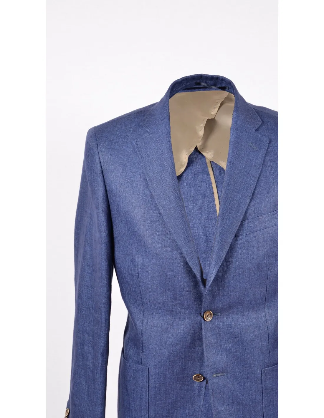 Giacca in lino sfoderata blu mod caravaggio p/e