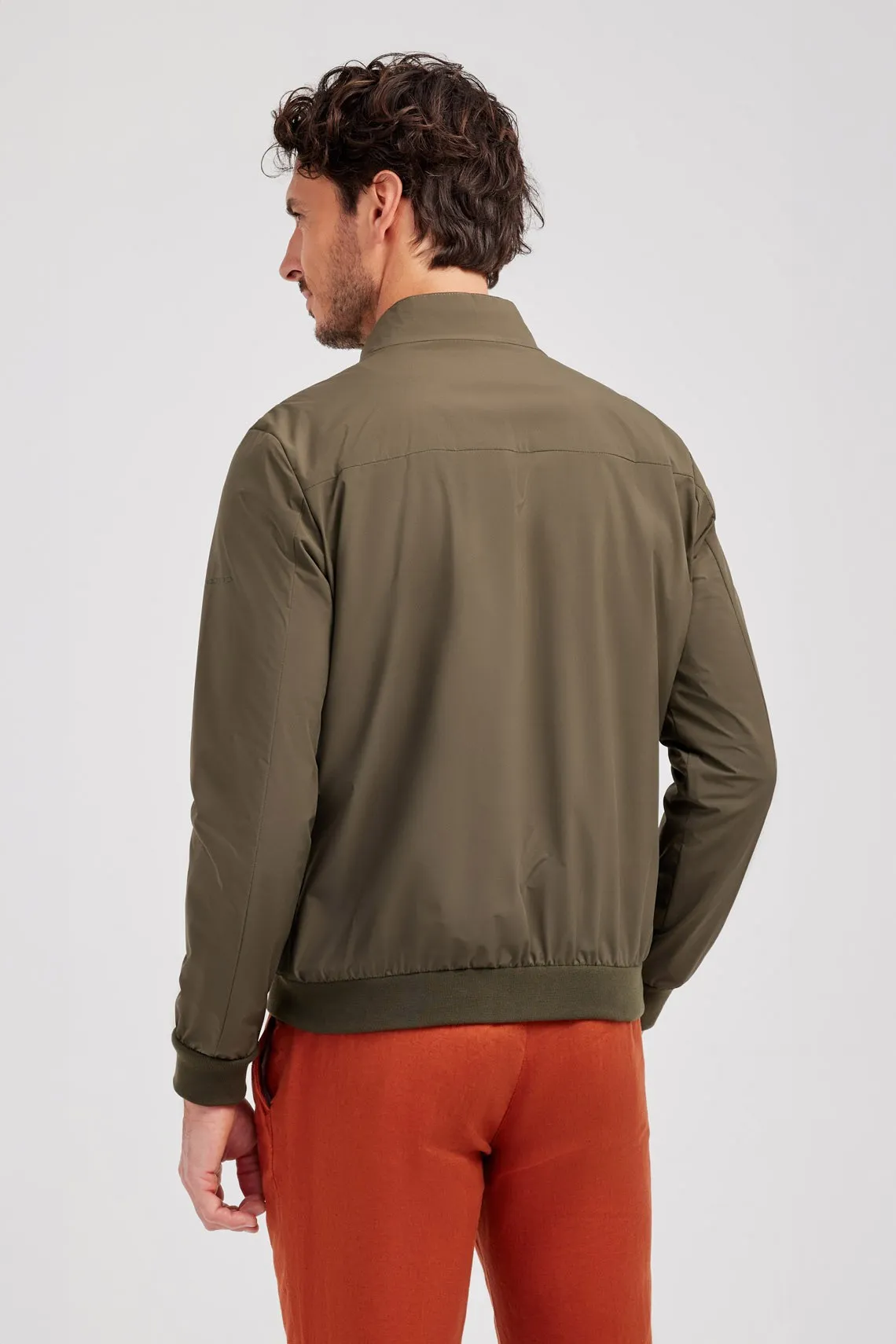 GIUBBINO BOMBER IN NYLON VERDE