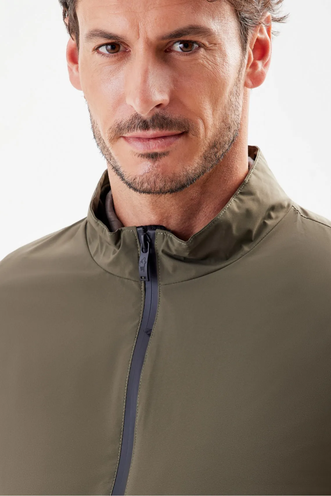 GIUBBINO BOMBER IN NYLON VERDE
