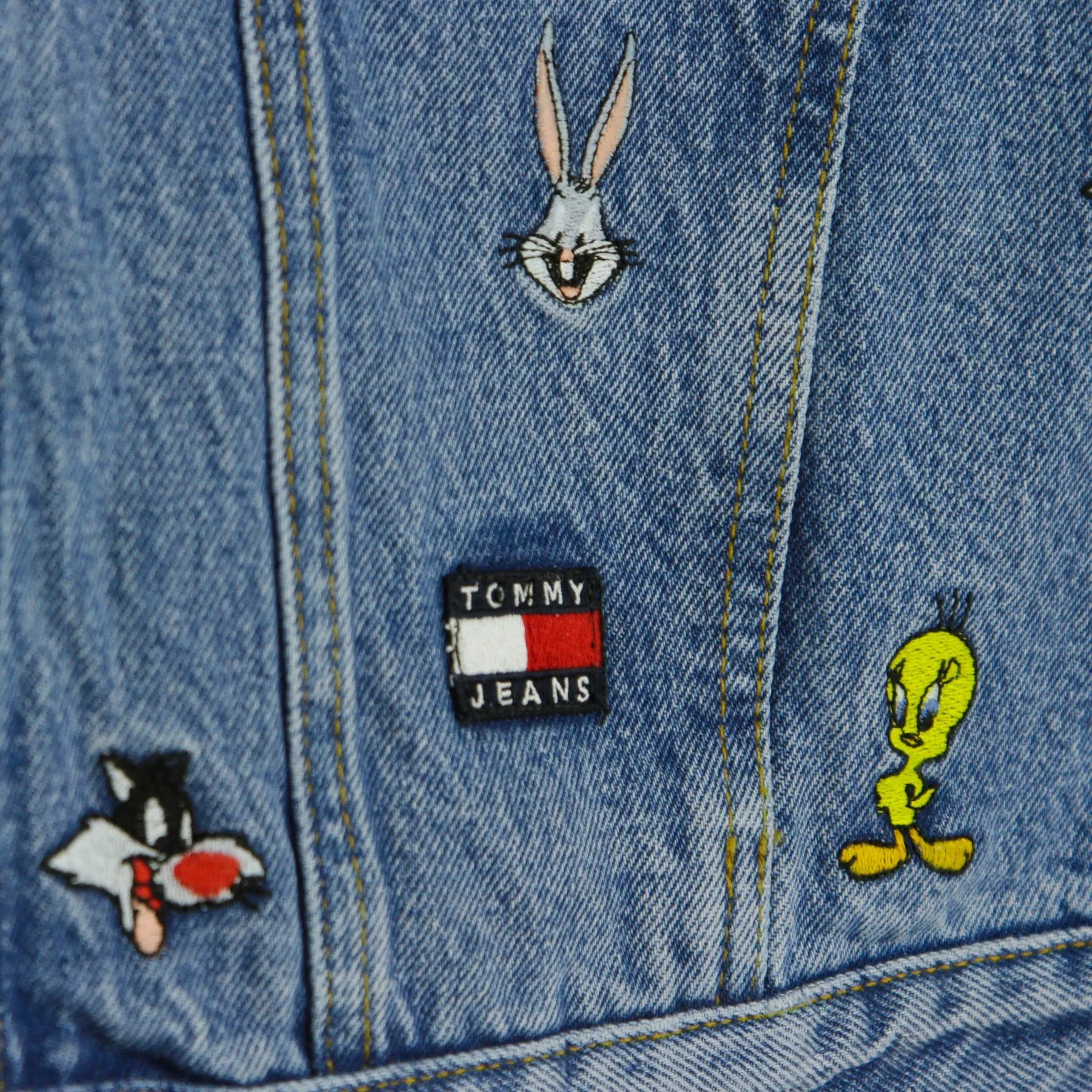 Giubbotto Jeans Donna Tommy Denim X Looney Tunes Light Blue Wash