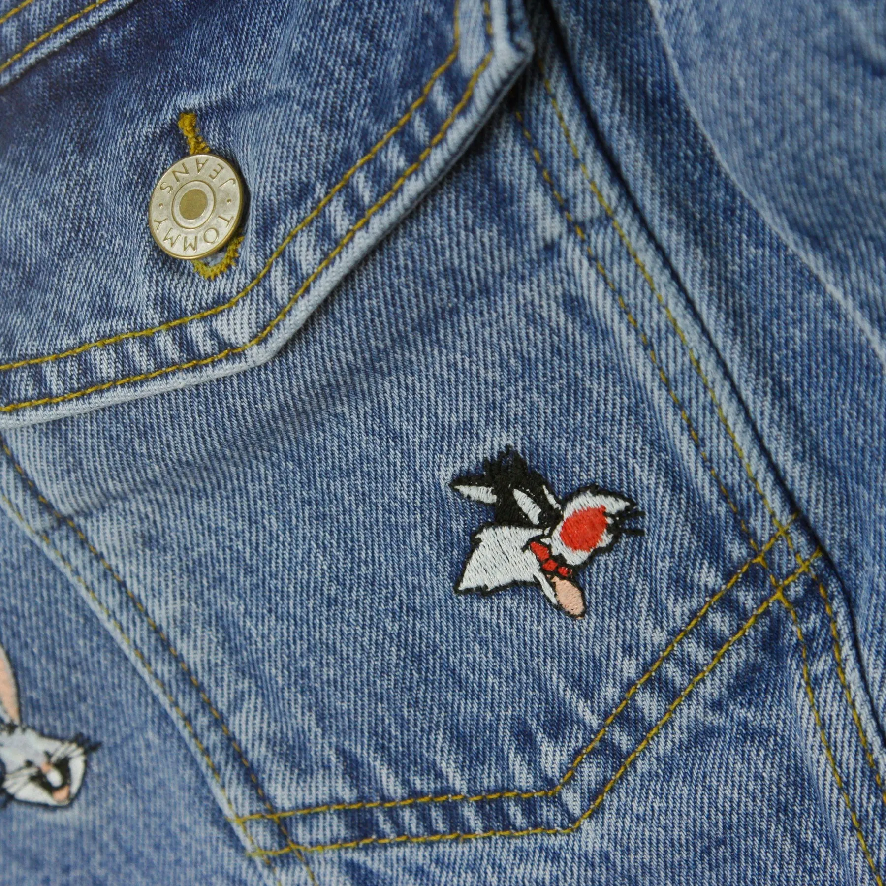 Giubbotto Jeans Donna Tommy Denim X Looney Tunes Light Blue Wash