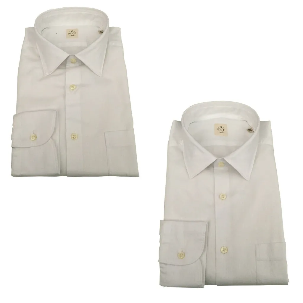 GMF 965 camicia uomo manica lunga con taschino bianca 10.TG.L 901106