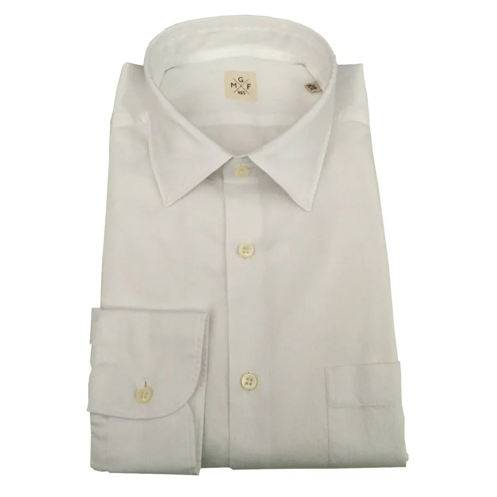 GMF 965 camicia uomo manica lunga con taschino bianca 10.TG.L 901106
