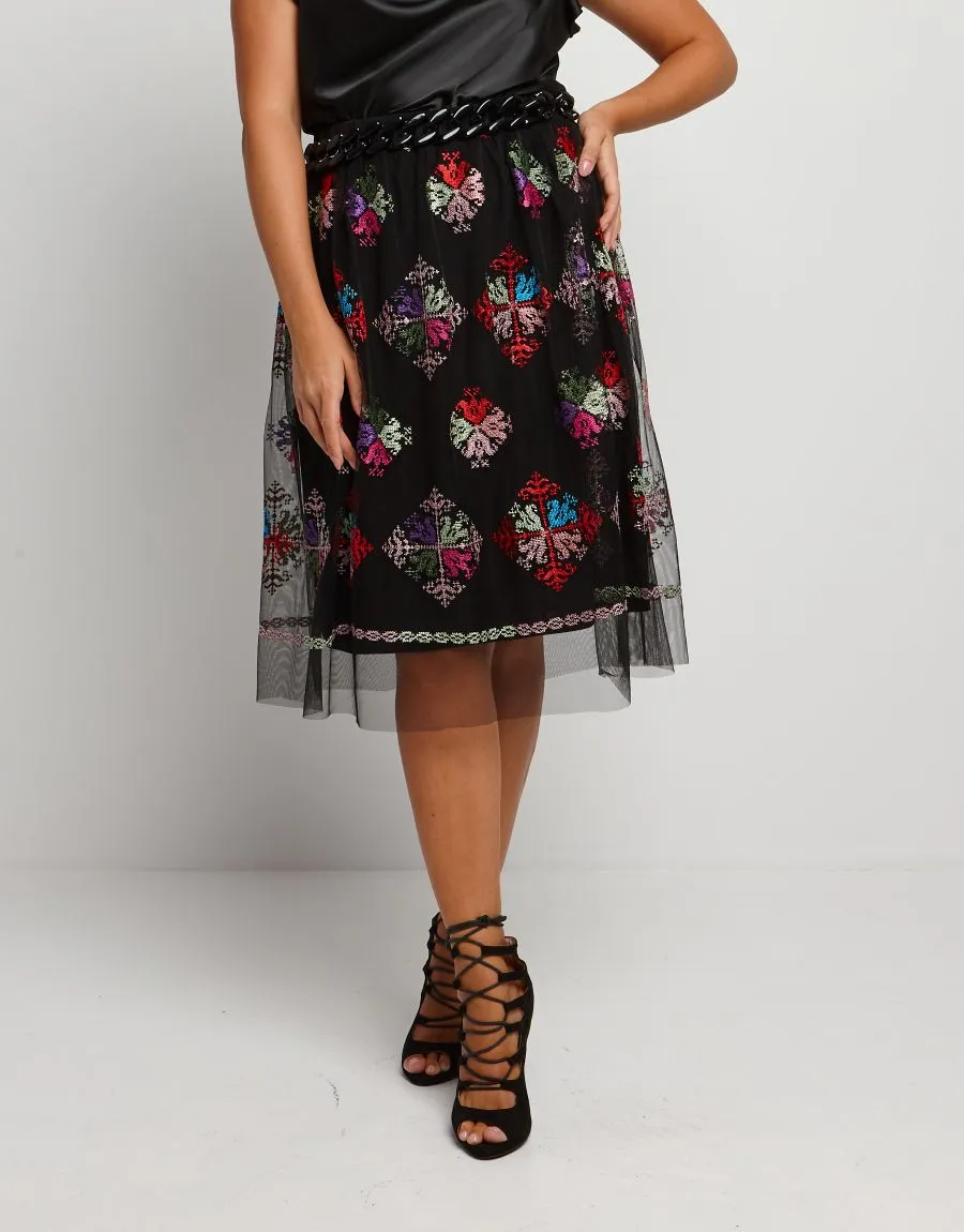 Gonna arricciata in tulle