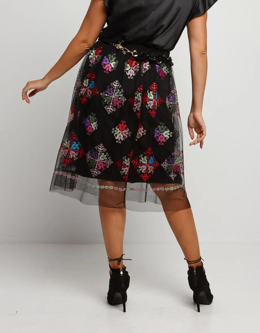 Gonna arricciata in tulle