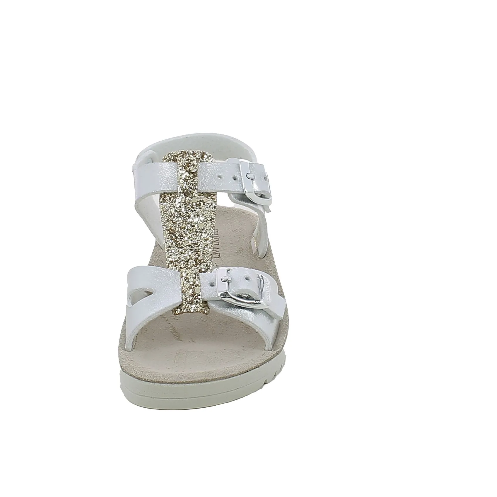 Grunland  Sandalo Gris Argento con Glitter Platino 