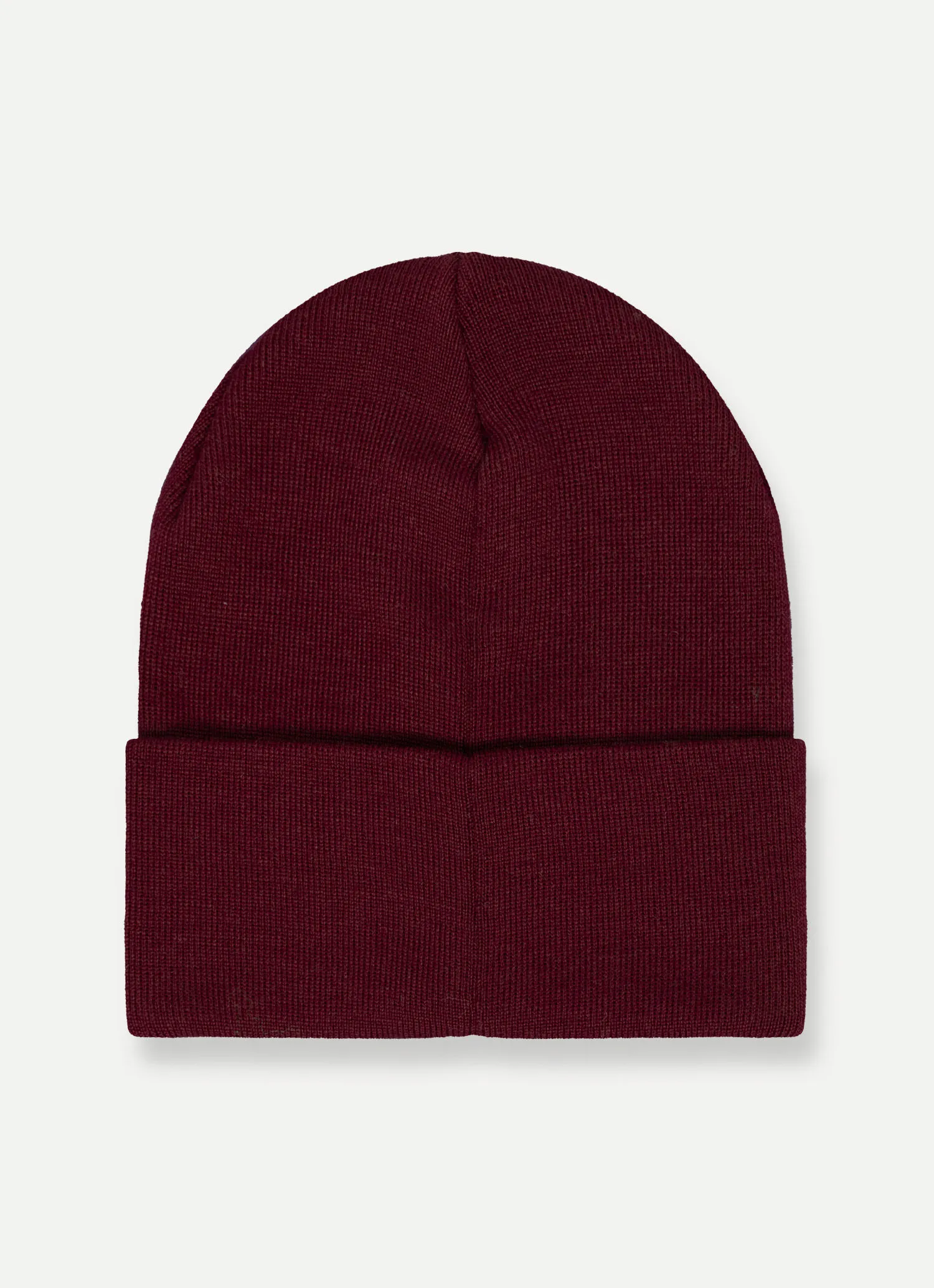 Hat with turn-up and raised print