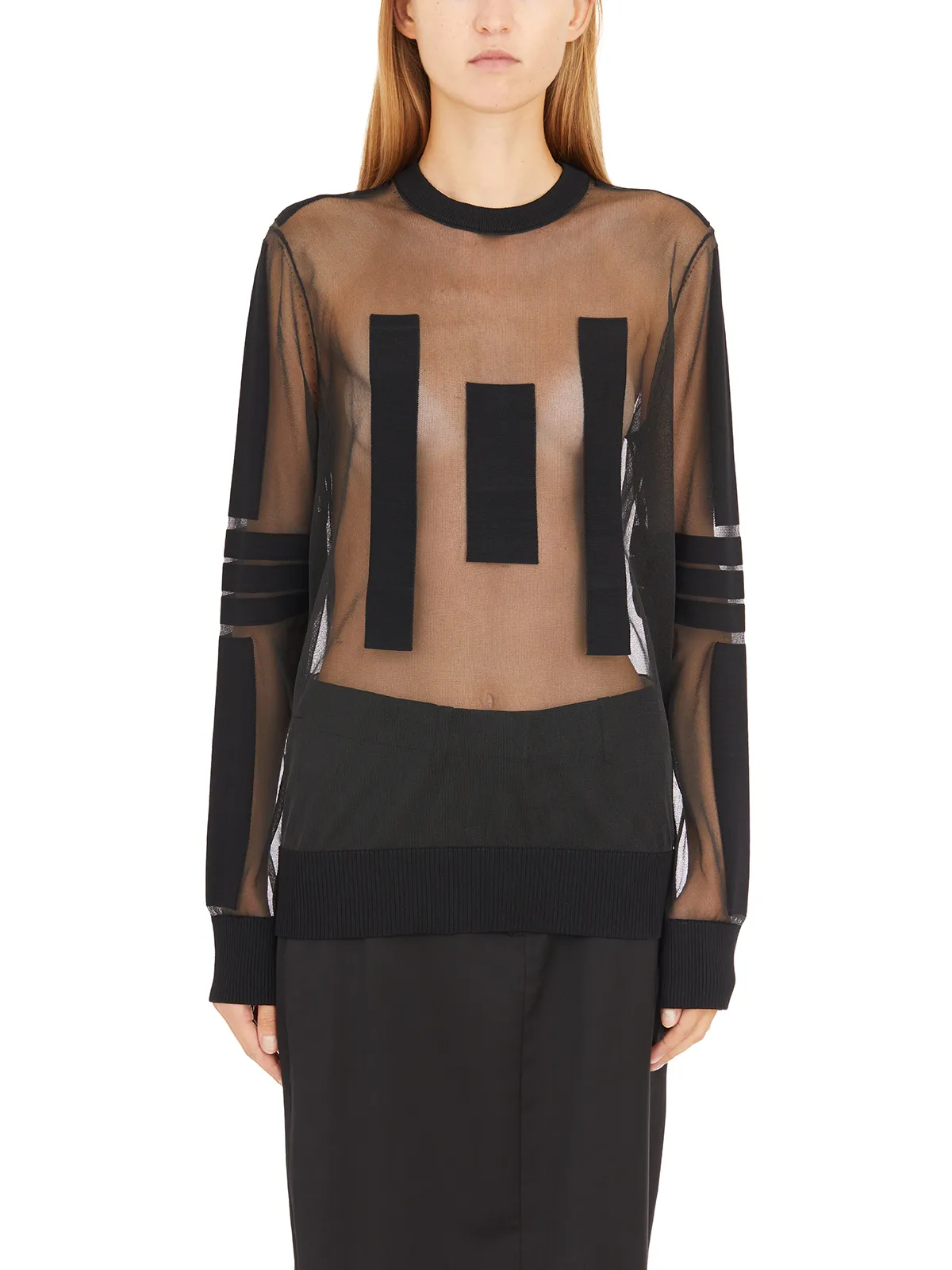 HELMUT LANG  TOP TRASPARENTE GIROCOLLO 