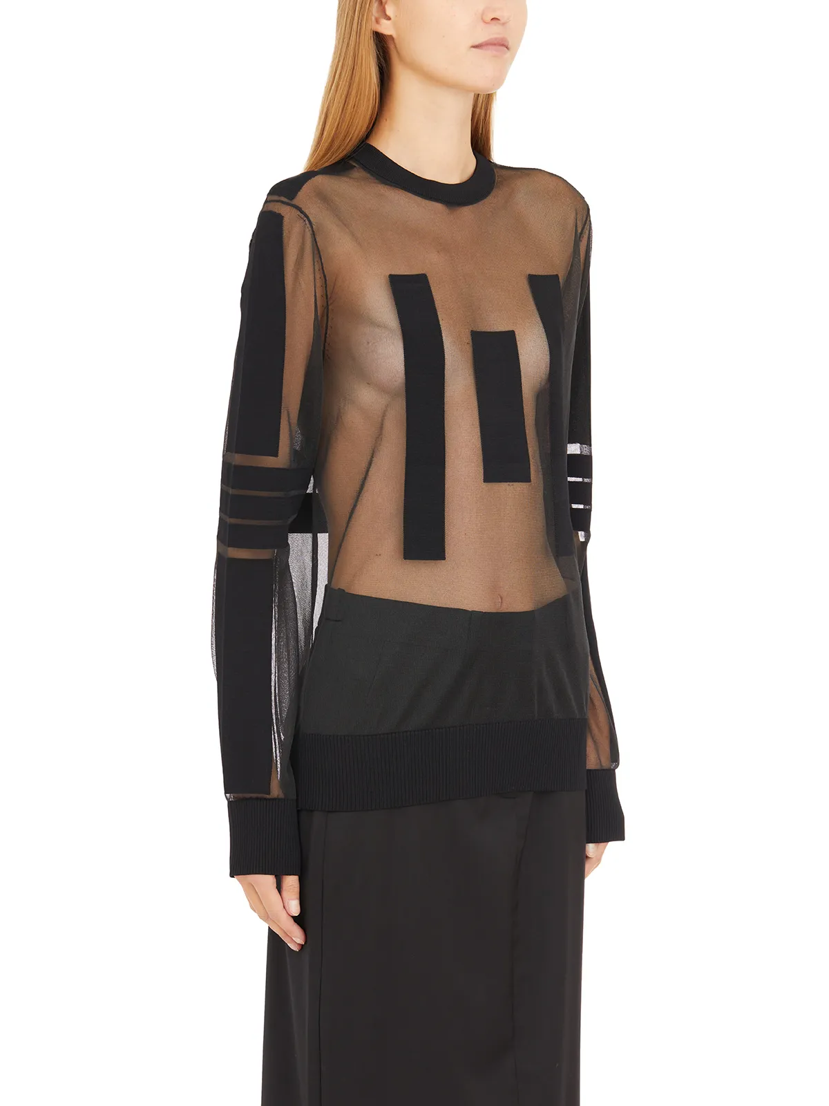 HELMUT LANG  TOP TRASPARENTE GIROCOLLO 