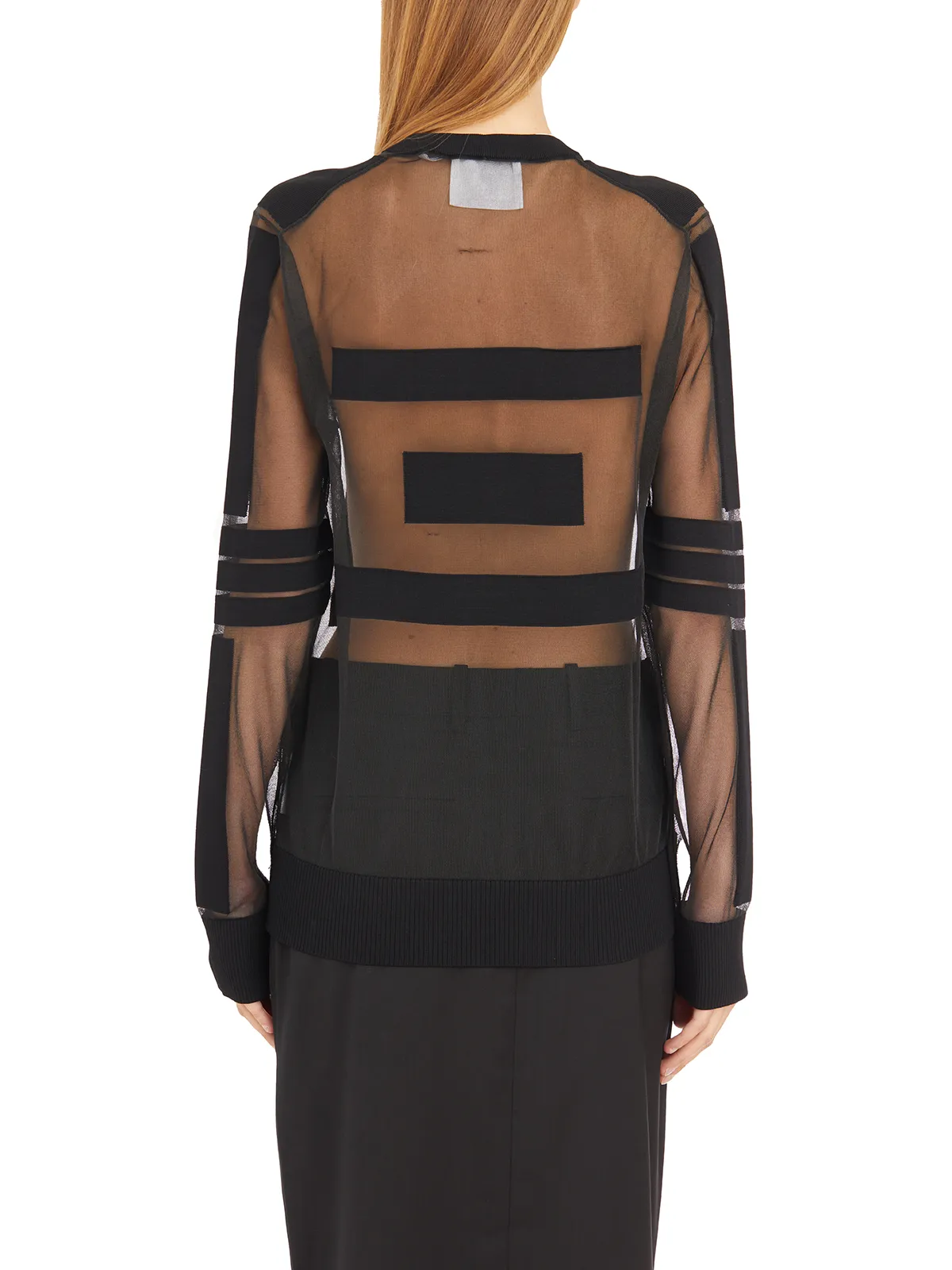 HELMUT LANG  TOP TRASPARENTE GIROCOLLO 
